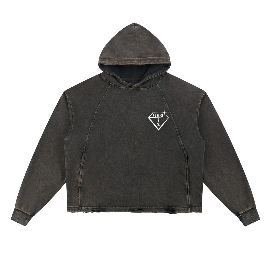 6IXXXGOD DISTRESSED ACID HOODIE