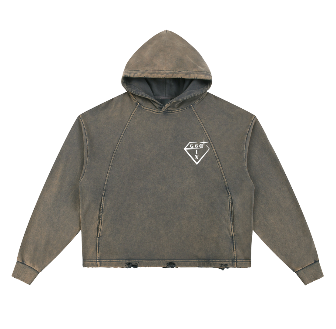 6IXXXGOD DISTRESSED ACID HOODIE