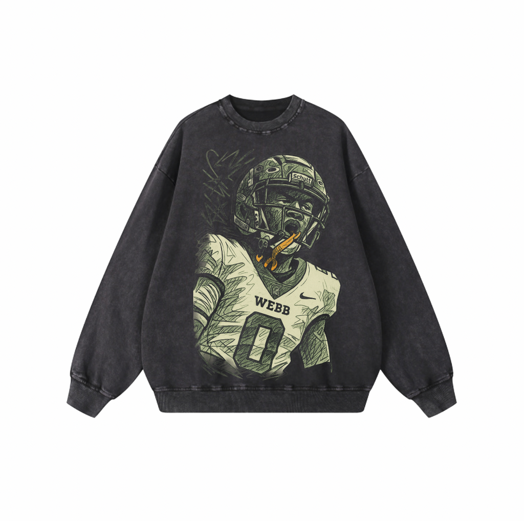 SHAVAR YOUNG JR. ACID WASH CREWNECK