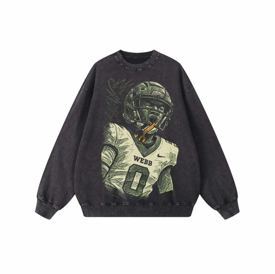 SHAVAR YOUNG JR. ACID WASH CREWNECK