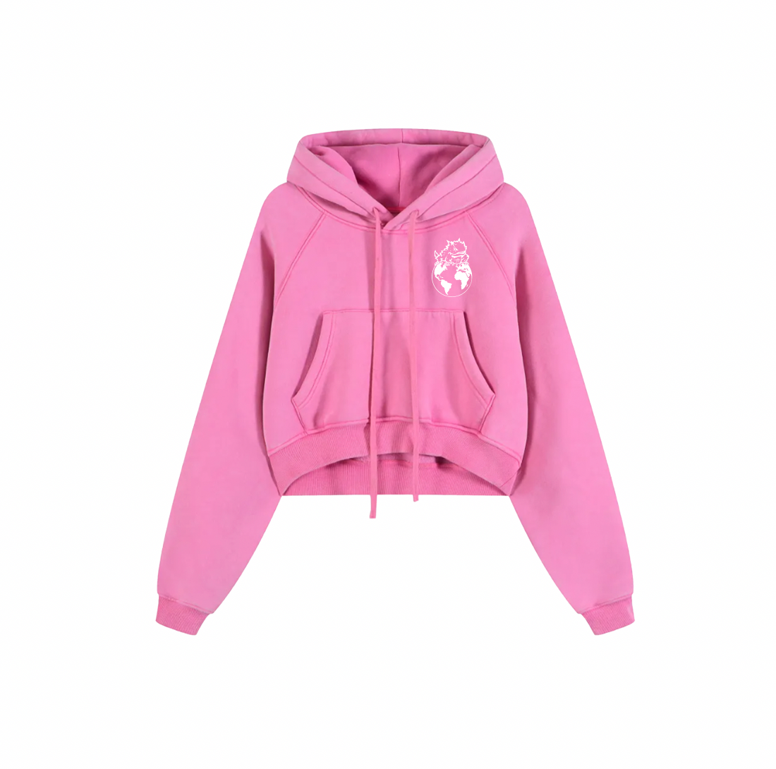 FROG WORLD WOMENS ACID CROP HOODIE