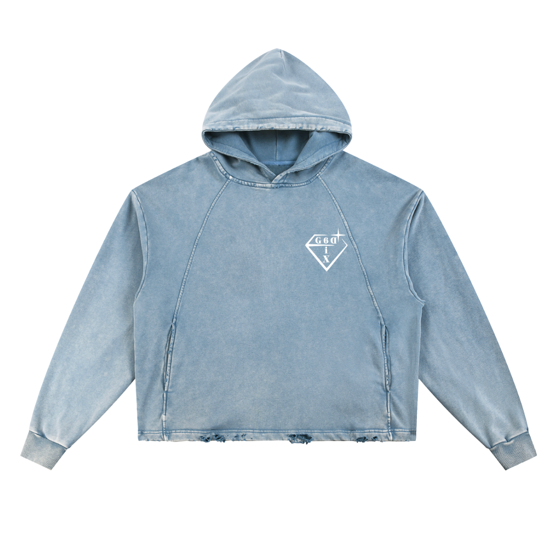 6IXXXGOD DISTRESSED ACID HOODIE