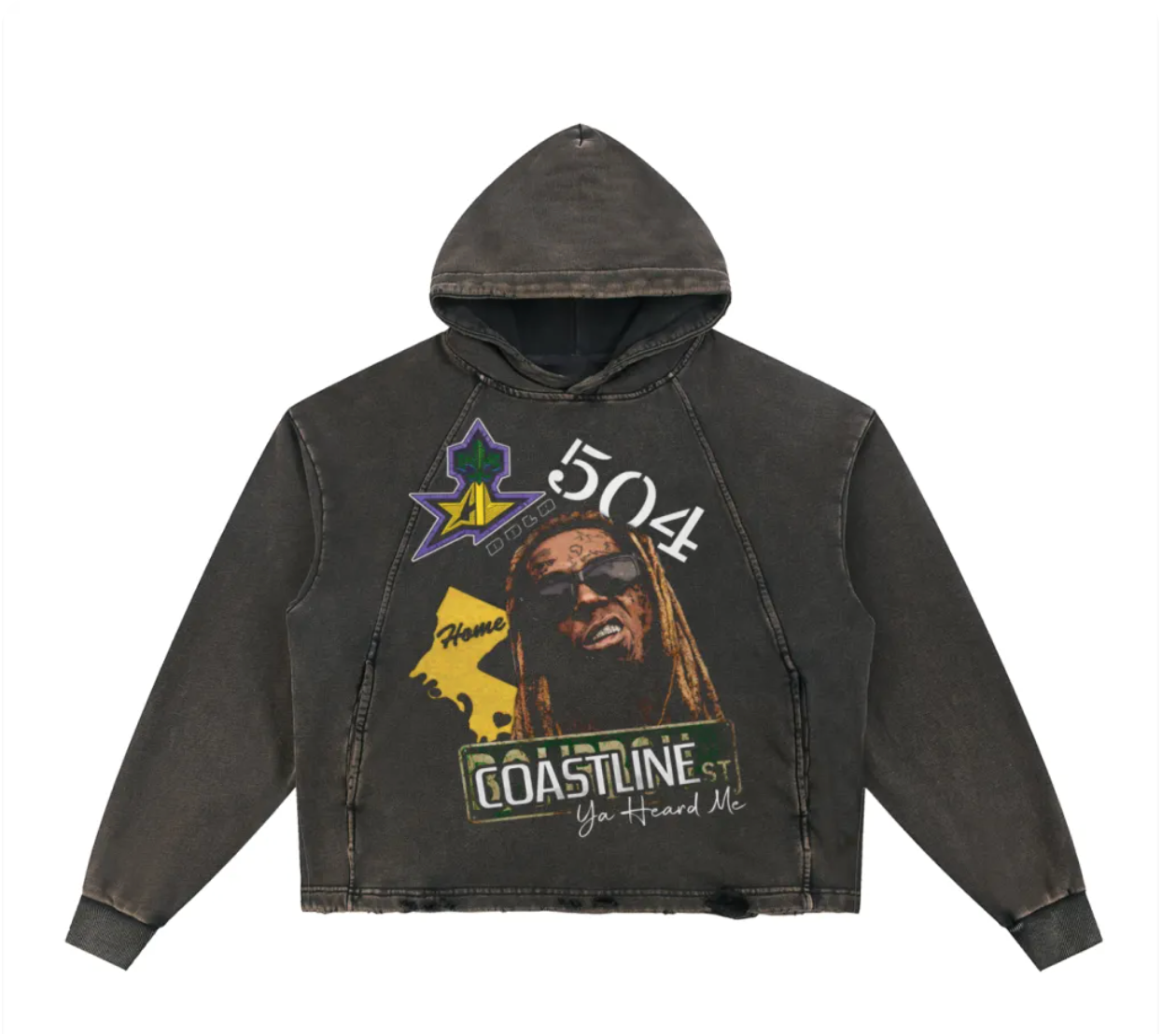COASTLINE NOLA DISTRESS BOXY HOODIE