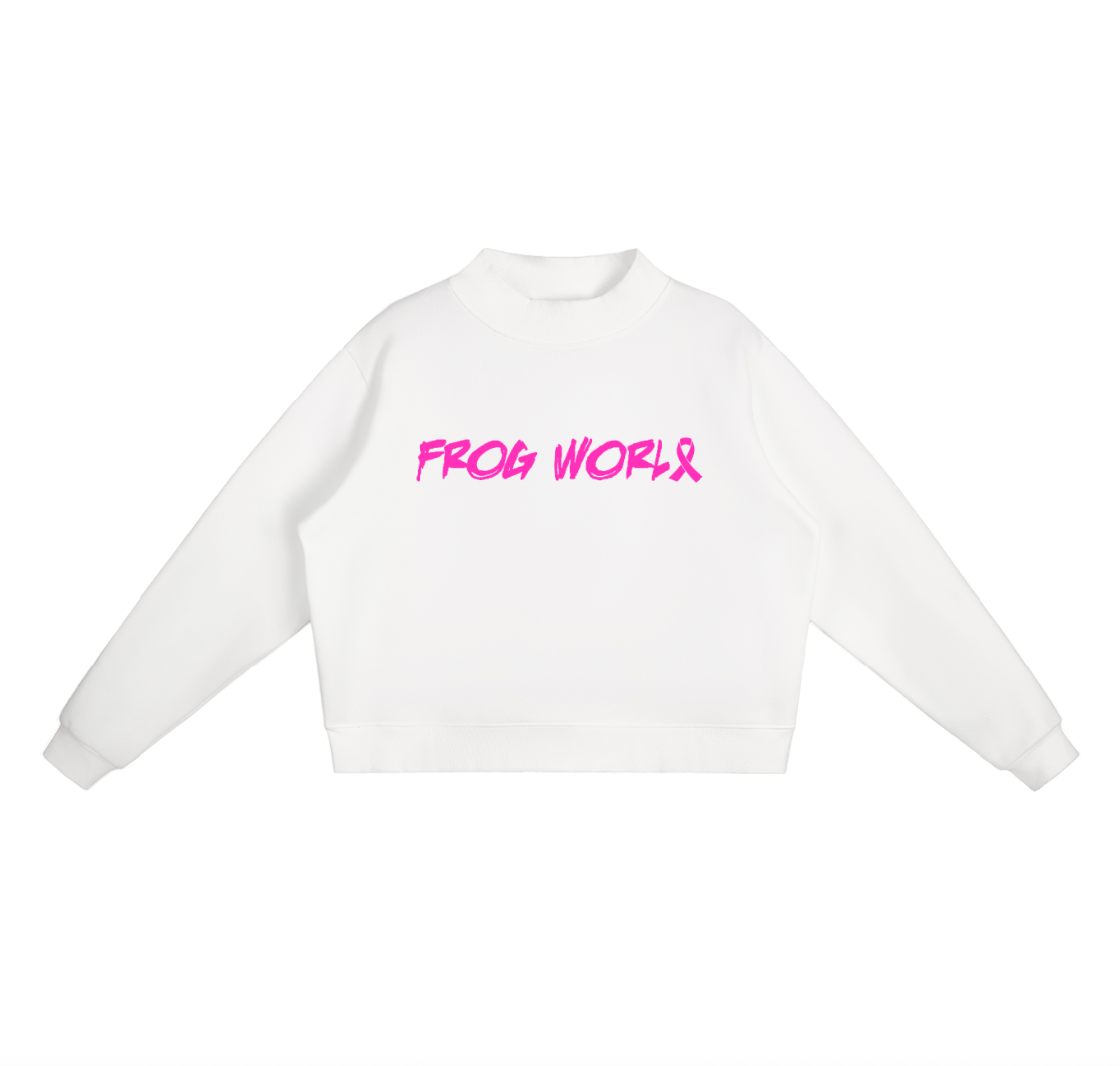 FROG WORLD BREAST CANCER CREWNECK WOMEN