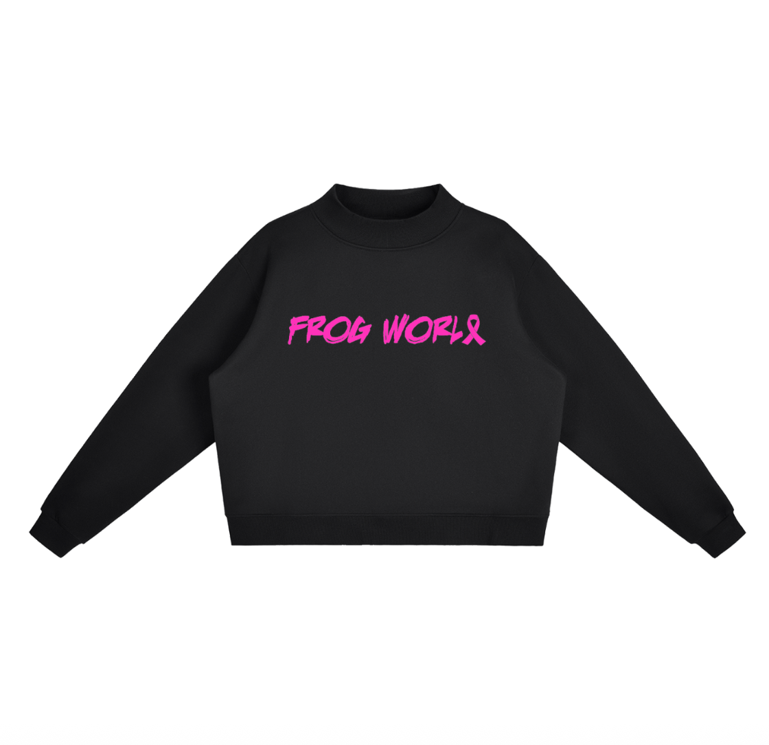 FROG WORLD BREAST CANCER CREWNECK WOMEN